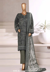 Sadabahar Printed Stitched Khaddar 3PC Collection - 2025 (GREY D-06)